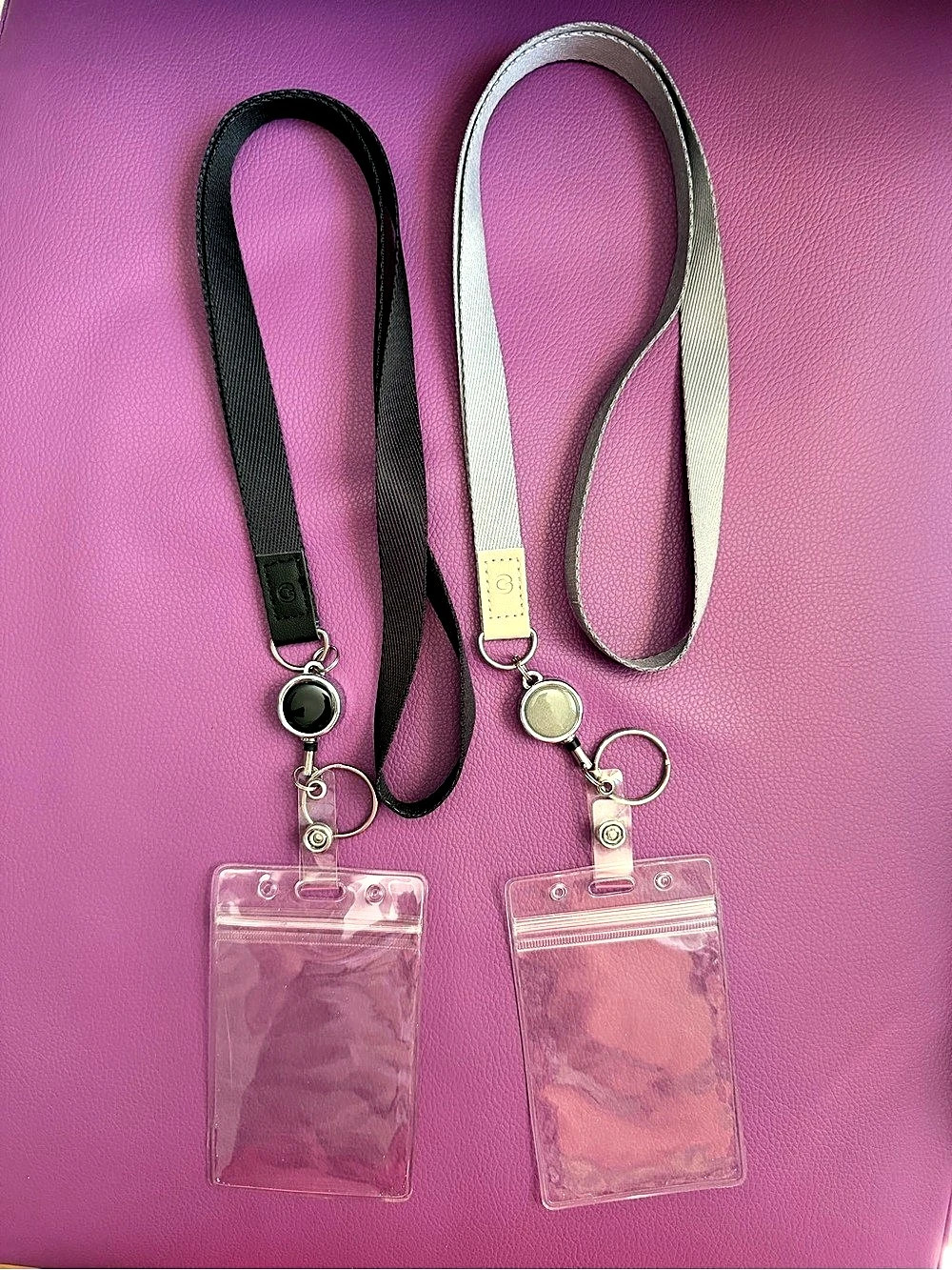 Giancomics Retractable Lanyard with Badge Holder Set Black & Gray